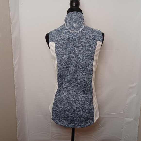 Tek Gear Blue and White Zip Up Vest with Pockets Size Medium - Picture 3 of 8